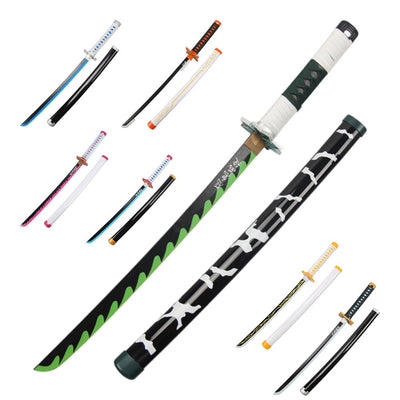 Monenjoy 鬼滅の刃 日輪刀 鬼狩り 我妻 善逸 77cm　グッズ 剣戟奇譚 竈門 和風 大正時代 子供用 コスプレ 舞台 おもちゃ 木 イベント 祭り - Monenjoy