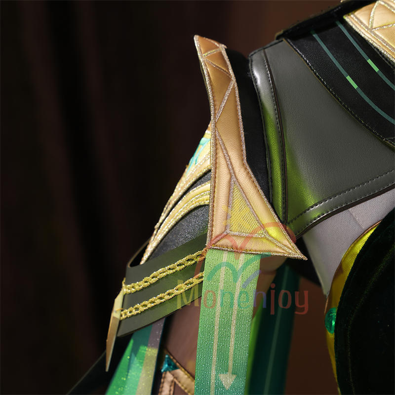 Monenjoy 原神 ネフェル コスプレ衣装　Nefer 　ベルベット生地 3d樹脂製パーツ　ナドクライ / 秘聞の館　コスチューム　耳飾り付