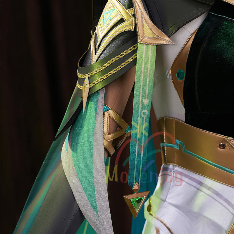 Monenjoy 原神 ネフェル コスプレ衣装　Nefer 　ベルベット生地 3d樹脂製パーツ　ナドクライ / 秘聞の館　コスチューム　耳飾り付