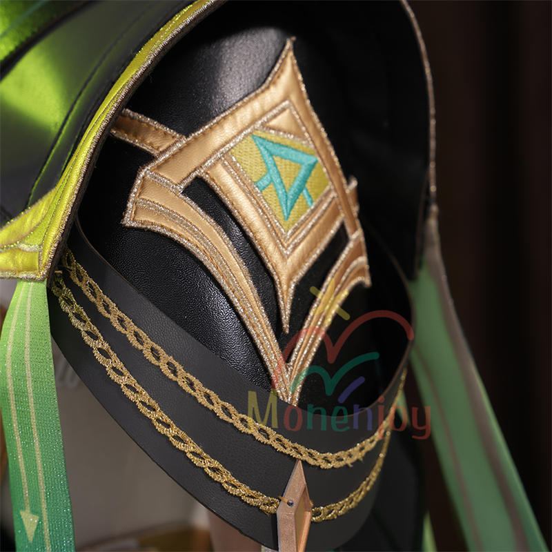 Monenjoy 原神 ネフェル コスプレ衣装　Nefer 　ベルベット生地 3d樹脂製パーツ　ナドクライ / 秘聞の館　コスチューム　耳飾り付