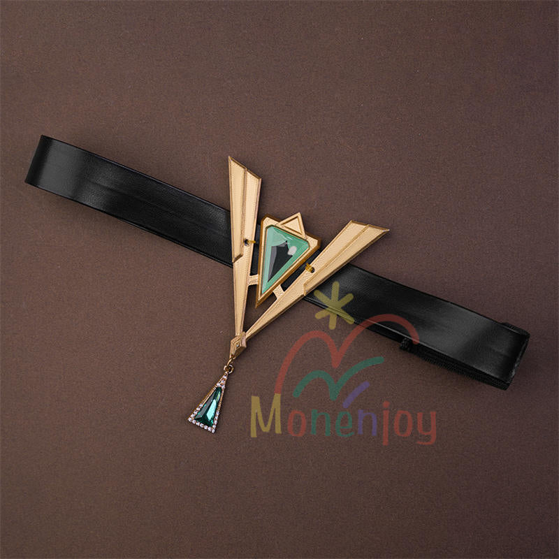 Monenjoy 原神 ネフェル コスプレ衣装　Nefer 　ベルベット生地 3d樹脂製パーツ　ナドクライ / 秘聞の館　コスチューム　耳飾り付