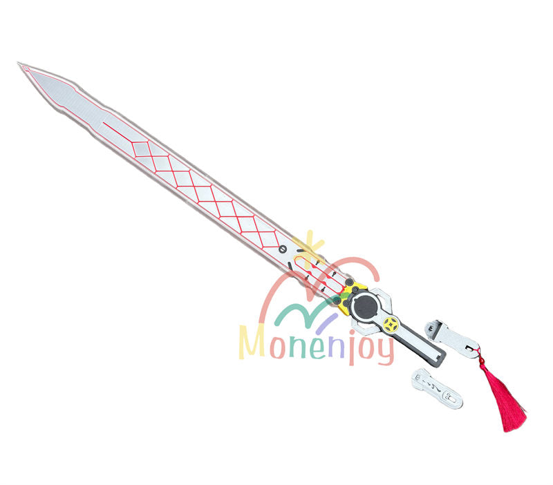 Monenjoy ゼンゼロ 葉瞬光 青溟剣　PLAプリント製 110cm　内部構造で発光カスタム可能 武器モデル　アクセサリー　武器モデル