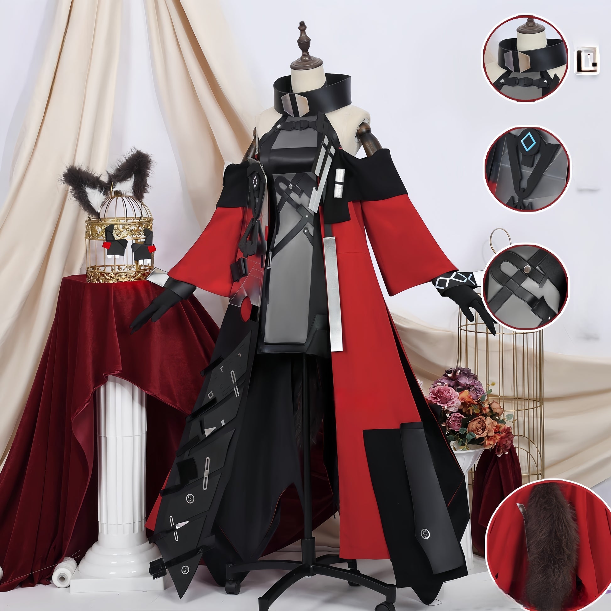 Monenjoy コスプレ衣装　 アークナイツ 星6　ギルベルタ　尻尾＋耳飾り＋イヤリング付　実物化　3d樹脂アクセサリー　 コスプレ衣装イベント - Monenjoy