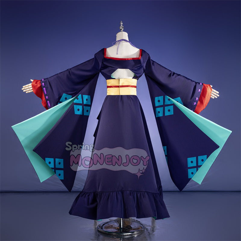 Monenjoy　超かぐや姫！ 月見ヤチヨ コスプレ衣装　ヘアアクセサリー付　コスチューム　和服　仮装　酒寄彩葉 　ぬいぐるみ＋和傘別途追加対応