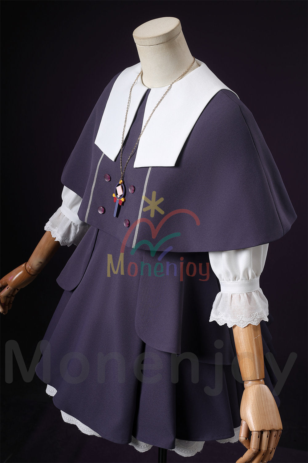 Monenjoy 名探偵プリキュア 森亜るるか　コスプレ衣装　ドレス　コスチューム　ネックレス付　ハロウィン　仮装 MONENJOY