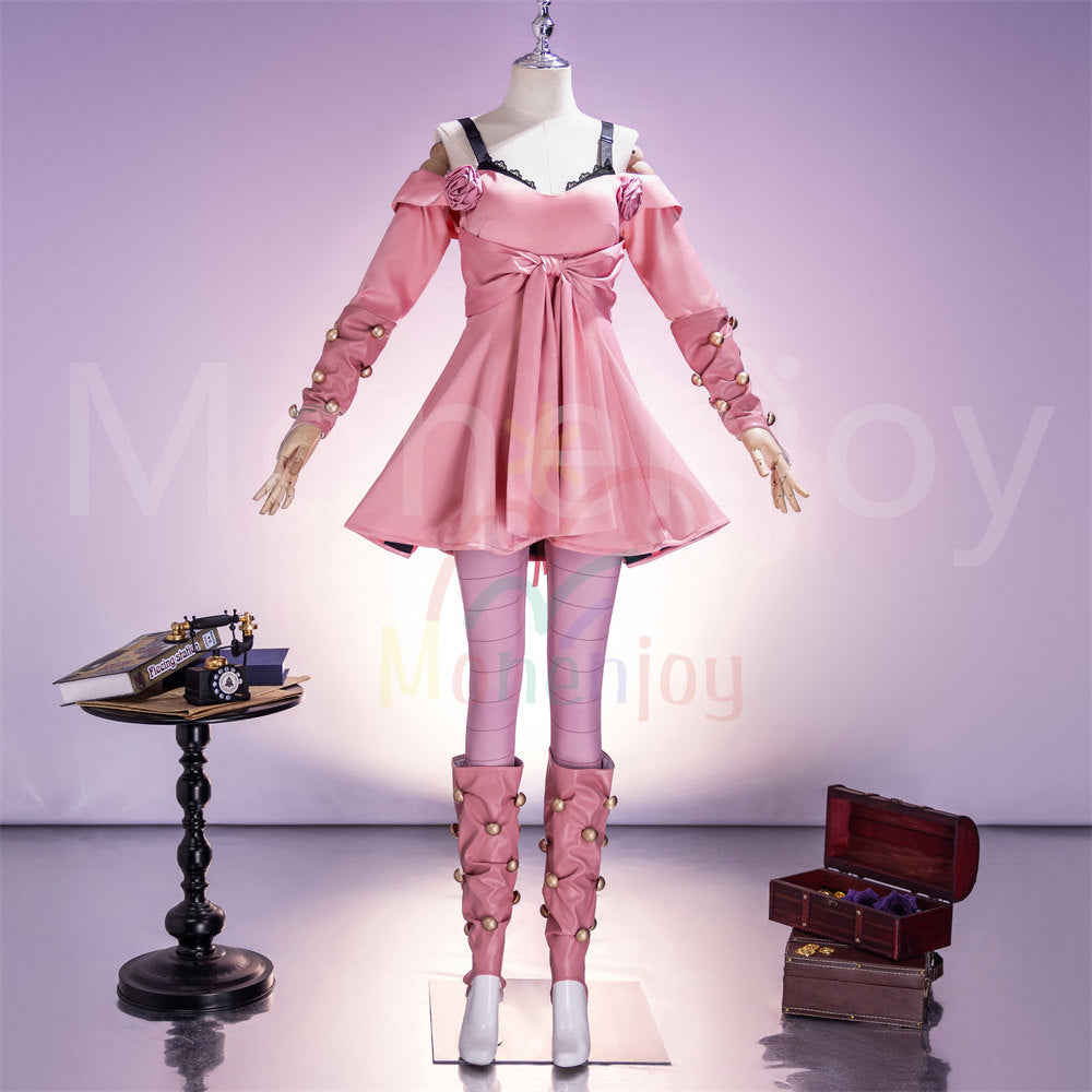 Monenjoy　ジョジョ Part7 ルーシー・スティール 　コスプレ衣装　イベント　ジョジョの奇妙な冒険　　サテン生地　コスチューム MONENJOY
