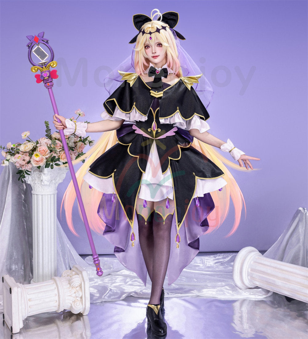 Monenjoy　名探偵プリキュア！ 森亜 るるか 　コスプレ衣装　たんプリ 　キュアアルカナ・シャドウ　ドレス　イベント MONENJOY