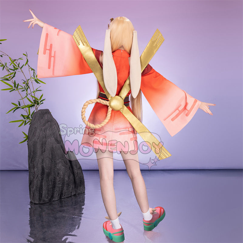 Monenjoy　超かぐや姫！ かぐや 　コスプレ衣装　うさぎ装備品付　ピンク色ネイルチップ付　コスチューム