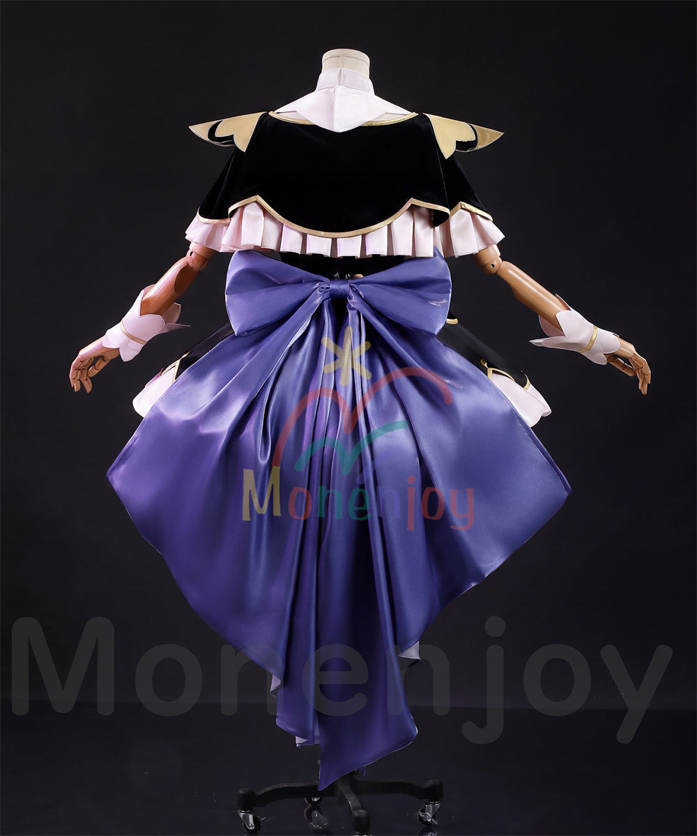 Monenjoy　名探偵プリキュア　森亜るるか コスプレ衣装　キュアアルカナ・シャドウ　ドレス　コスチューム　ベルベット生地　髪飾付 Monenjoy