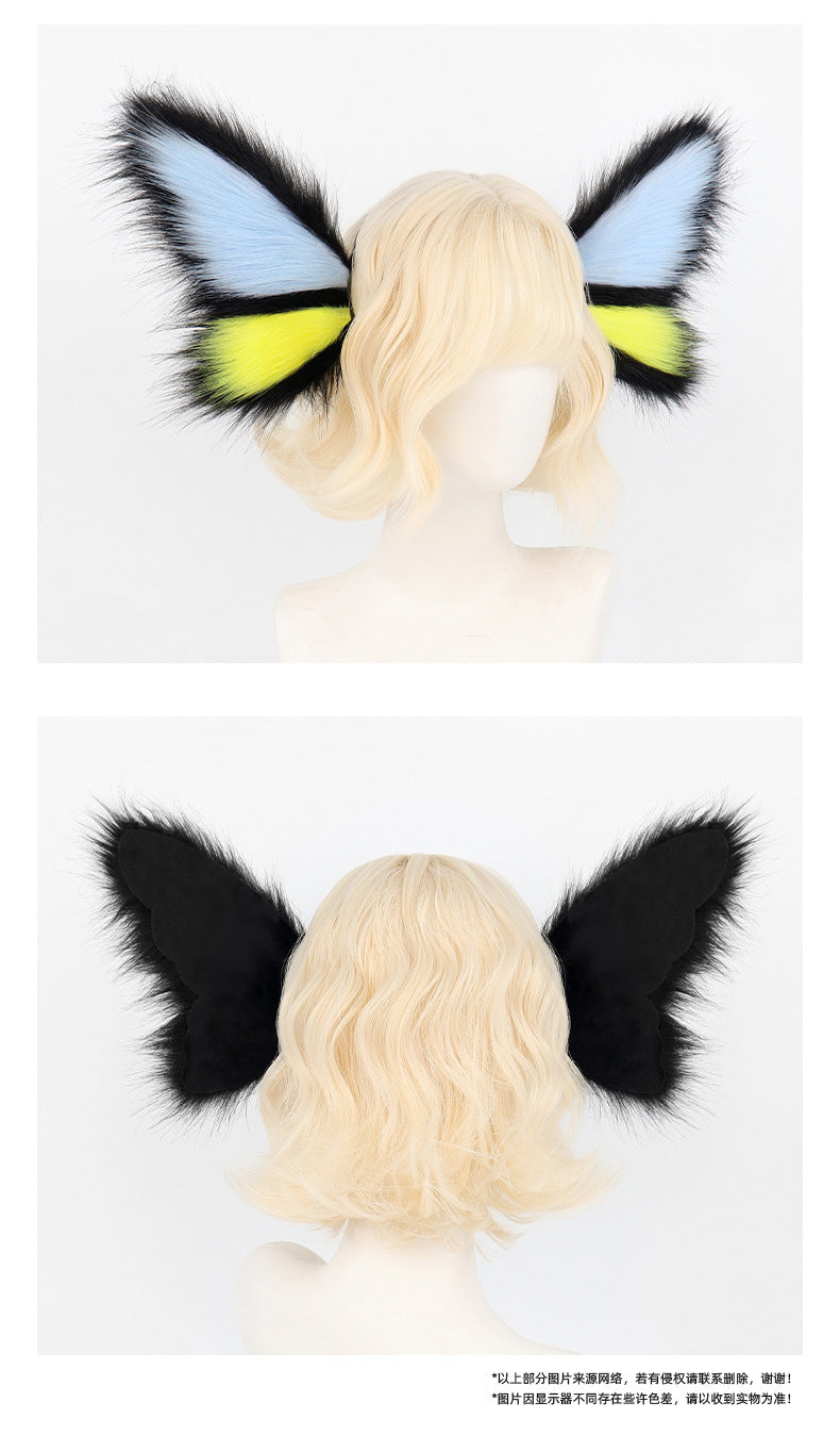 Monenjoy　胡蝶髪飾り　耳飾り　蝶のリボン　飾れる髪飾り　ふわふわ　アクセサリー　コスプレ道具　ハロウィン　GS1155 - Monenjoy