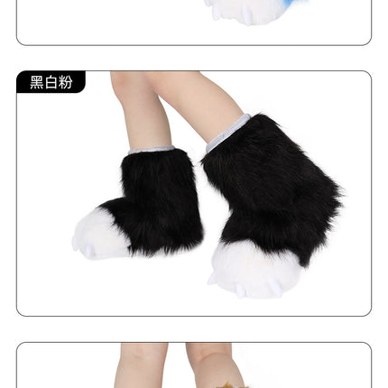 Monenjoy　ファースーツ 手 爪 肉球　もふもふ ハード てぶくろ 犬 狼 ネコ ケモノ 動物 擬人観 獣人 kigurumi Fursuit コスプレ道具 アクセサリーGS1160 - Monenjoy