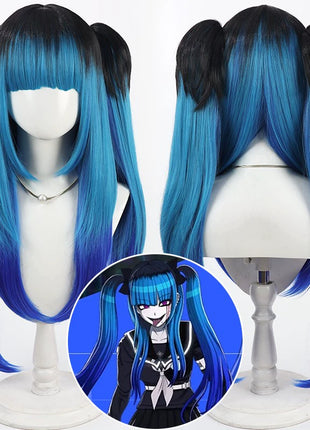 Monenjoy  HUNDRED LINE -最終防衛学園 飴宮怠美  80cm ウィッグ  ツインテール  コスプレ道具　 ハイツインテール  サイドブレイド ブレイドヘア ハンドレッド 　カツラ　イベント