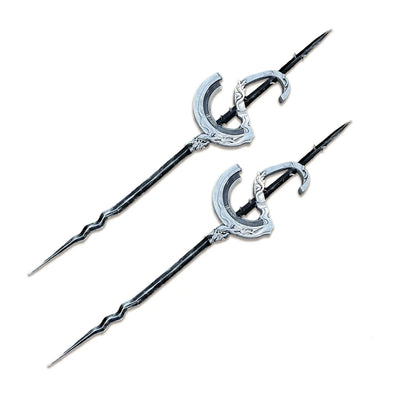 Monenjoy Arknights Lappland the Decadenza Desolation Lappland Staff, 112cm, หนัง PU, ชุด 2 ชิ้น, อุปกรณ์ประกอบคอสเพลย์, อาวุธจำลอง 