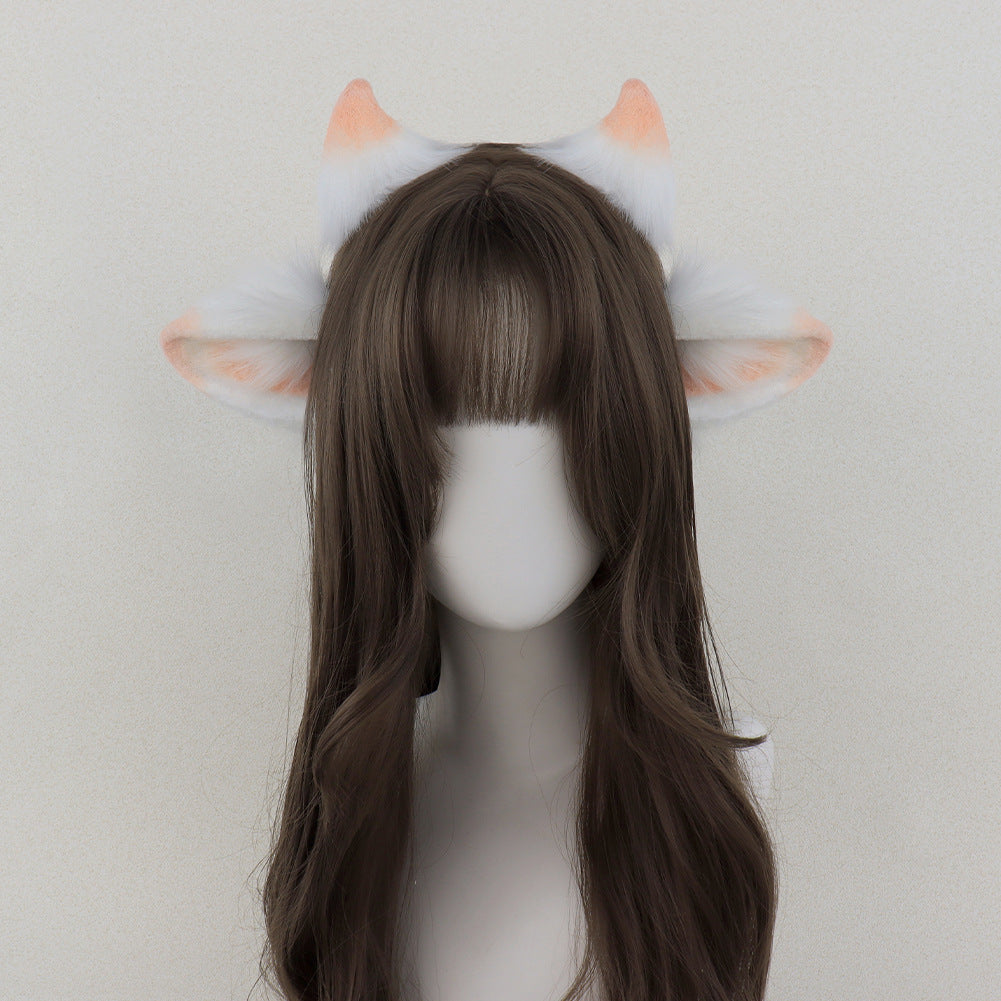 Monenjoy 　ひつじ　髪飾り　コスプレ道具　アクセサリー　イベント　カチューシャ レディース 女性 ヘアアクセサリー 髪飾り まとめ髪 羊 ひつじ 角付き 耳付き かわいい おしゃれ キュート 　GS1162 - Monenjoy