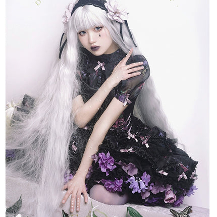 Monenjoy　ロリータ　ペチコート　花　クリノリン　バッスル　ティアードペチコート　ふわもこアンダー　ふんわり　コスプレ道具　地雷系　GS1220 - Monenjoy