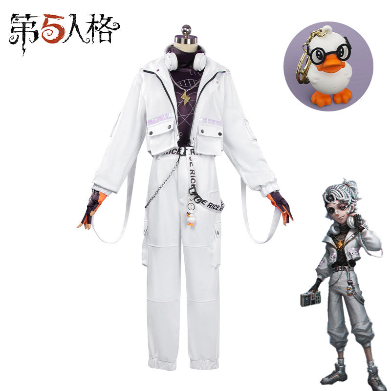 Monenjoy　第五人格×B.Duck　囚人　ルカ・バルサー　SSRコラボ衣装　イヤホーン付　グレーと白色　コスプレ衣装　イベントGS1344 - Monenjoy