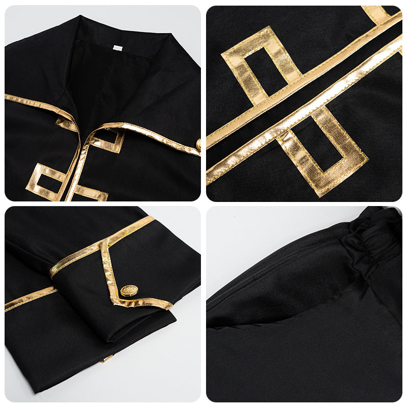 Monenjoy 銀魂 コスプレ　土方 十四郎　ぎんたま 　ガンマスク付コスチューム　真選組の副長　真選組　ユニフォーム　学園祭　イベント　仮装 - Monenjoy