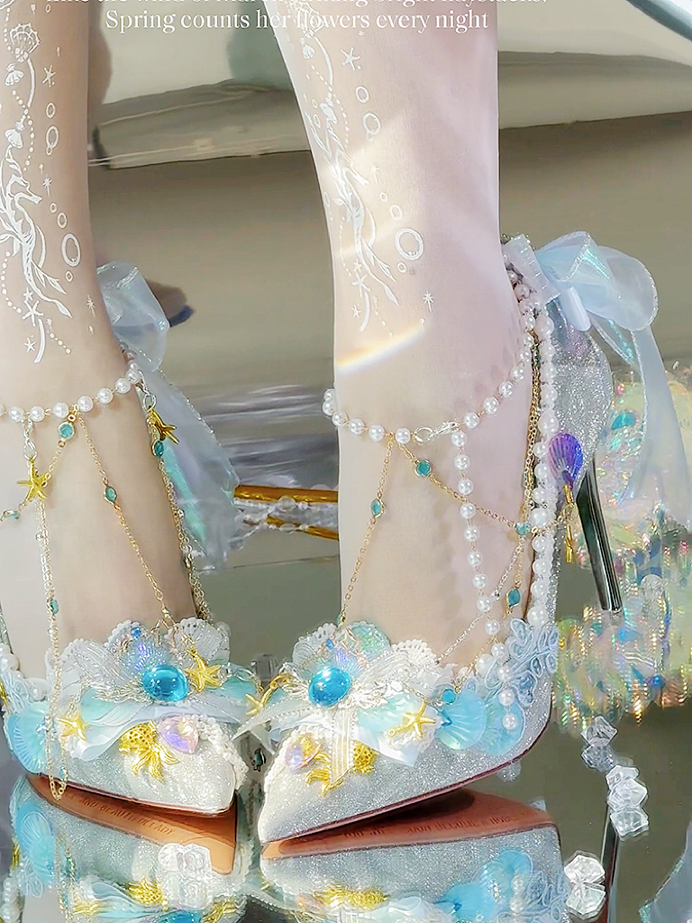 Monenjoy　恋と深空　ホムラ　ロリータ　ヒールパンプス　シューズ　成人式　かわいい　果てしなき海に沈む　限定版　イベント　GS1200 - Monenjoy