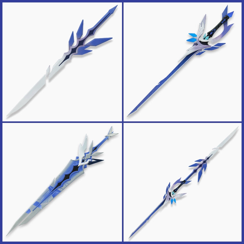 Monenjoy 原神 スカーク 蒼耀 武器モデル 木製＆PVC 分解式 デザイン 携帯便利 片手剣　コスプレ道具　武器モデル　木刃　