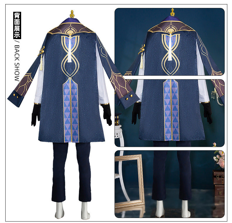 Monenjoy 崩壊スターレイル アベンチュリン コスプレ衣装　礼服　スーツ　帽子＋イヤリング＋タトゥーシール付　コイン道具3枚贈り　イベント　博戯の砂金石　仮装　ハロウィン - Monenjoy