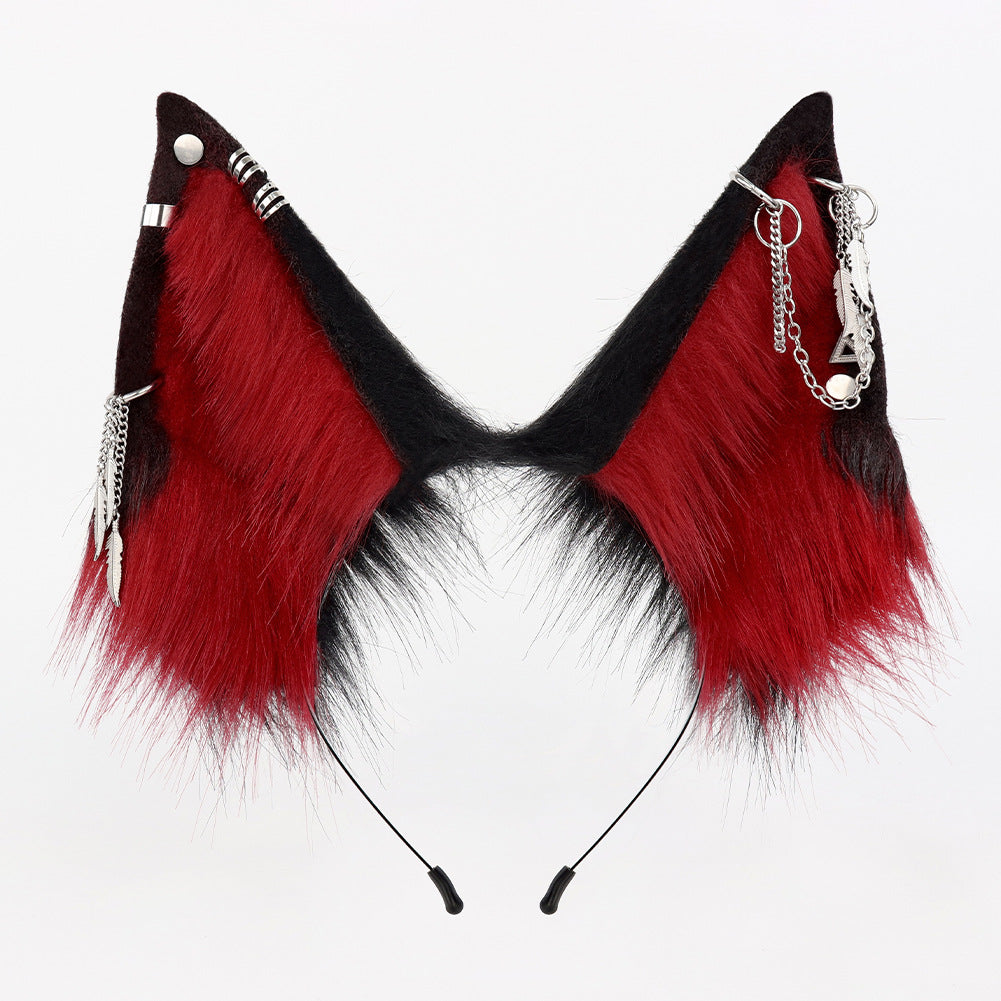 Monenjoy 狐耳 狼耳 狼の尻尾 コスプレ アクセサリー コスプレ道具 可愛い　ゴスロリ　渋谷系　萌えグッズ　キツネ ケモ耳 狐しっぽGS1154 - Monenjoy