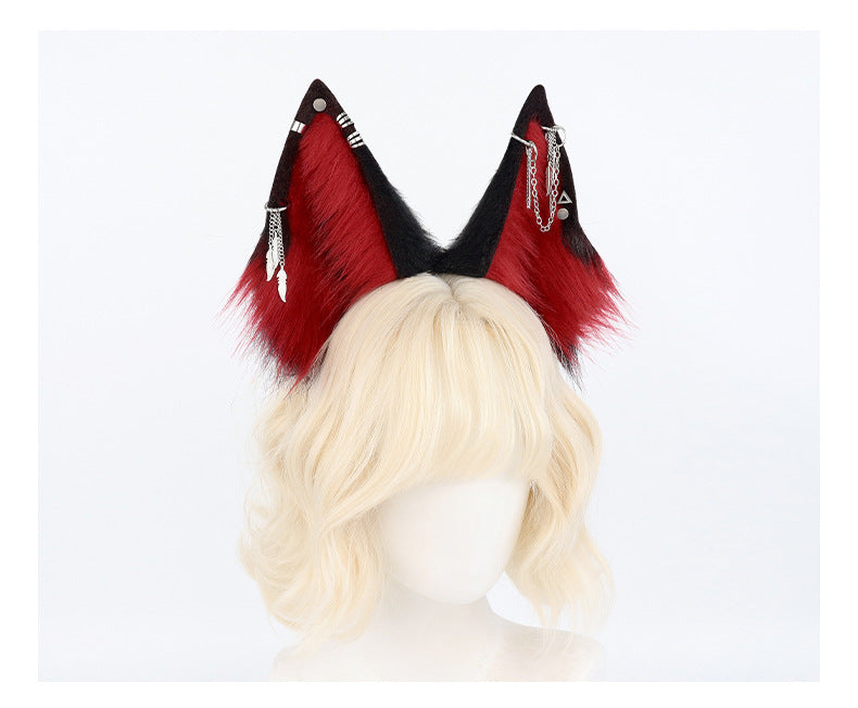 Monenjoy 狐耳 狼耳 狼の尻尾 コスプレ アクセサリー コスプレ道具 可愛い　ゴスロリ　渋谷系　萌えグッズ　キツネ ケモ耳 狐しっぽGS1154 - Monenjoy