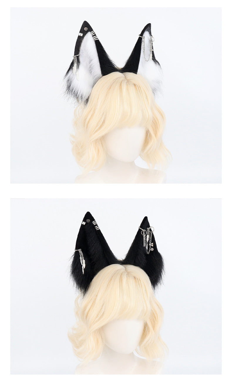 Monenjoy 狐耳 狼耳 狼の尻尾 コスプレ アクセサリー コスプレ道具 可愛い　ゴスロリ　渋谷系　萌えグッズ　キツネ ケモ耳 狐しっぽGS1154 - Monenjoy