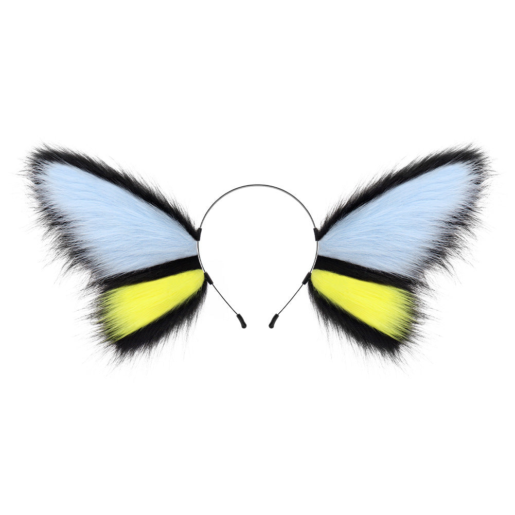 Monenjoy　胡蝶髪飾り　耳飾り　蝶のリボン　飾れる髪飾り　ふわふわ　アクセサリー　コスプレ道具　ハロウィン　GS1155 - Monenjoy