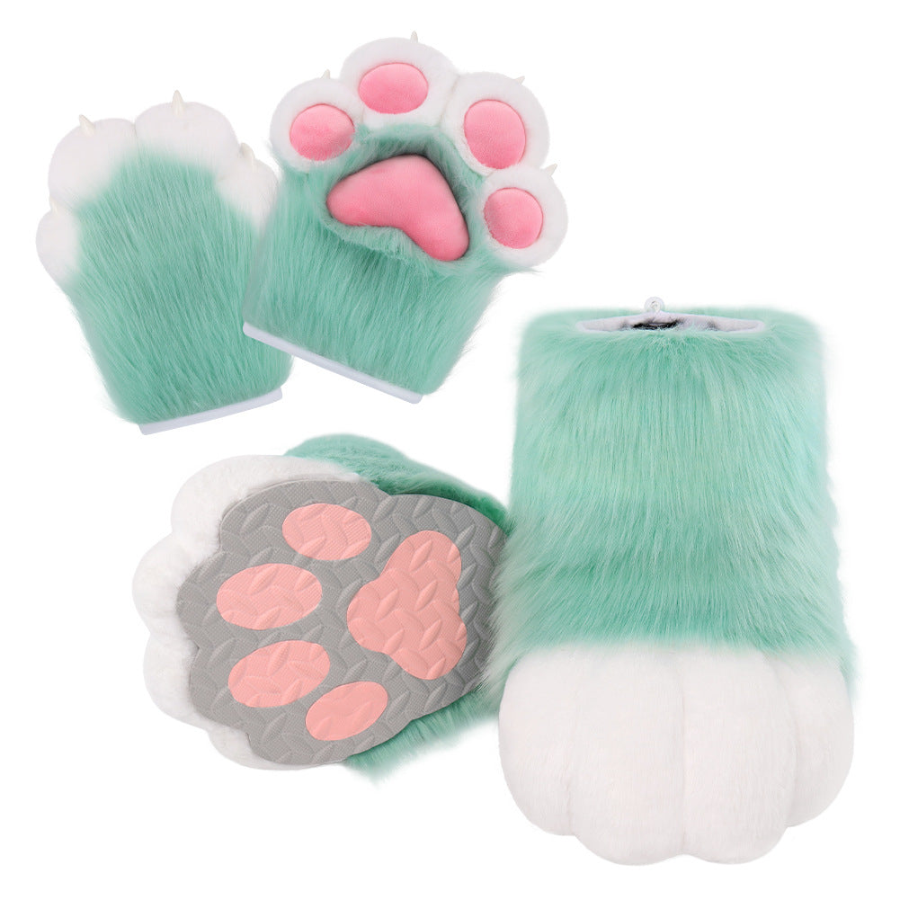 Monenjoy　着ぐるみ　ファースーツ 手 爪　肉球 手袋　もふもふ ハード てぶくろ　犬 狼 ネコ ケモノ　動物　擬人観 　獣人　kigurumi 　Fursuit　コスプレ道具　アクセサリー　 - Monenjoy