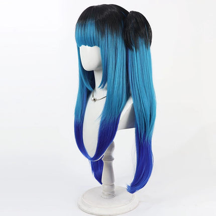 Monenjoy  HUNDRED LINE -最終防衛学園 飴宮怠美  80cm ウィッグ  ツインテール  コスプレ道具　 ハイツインテール  サイドブレイド ブレイドヘア ハンドレッド 　カツラ　イベント