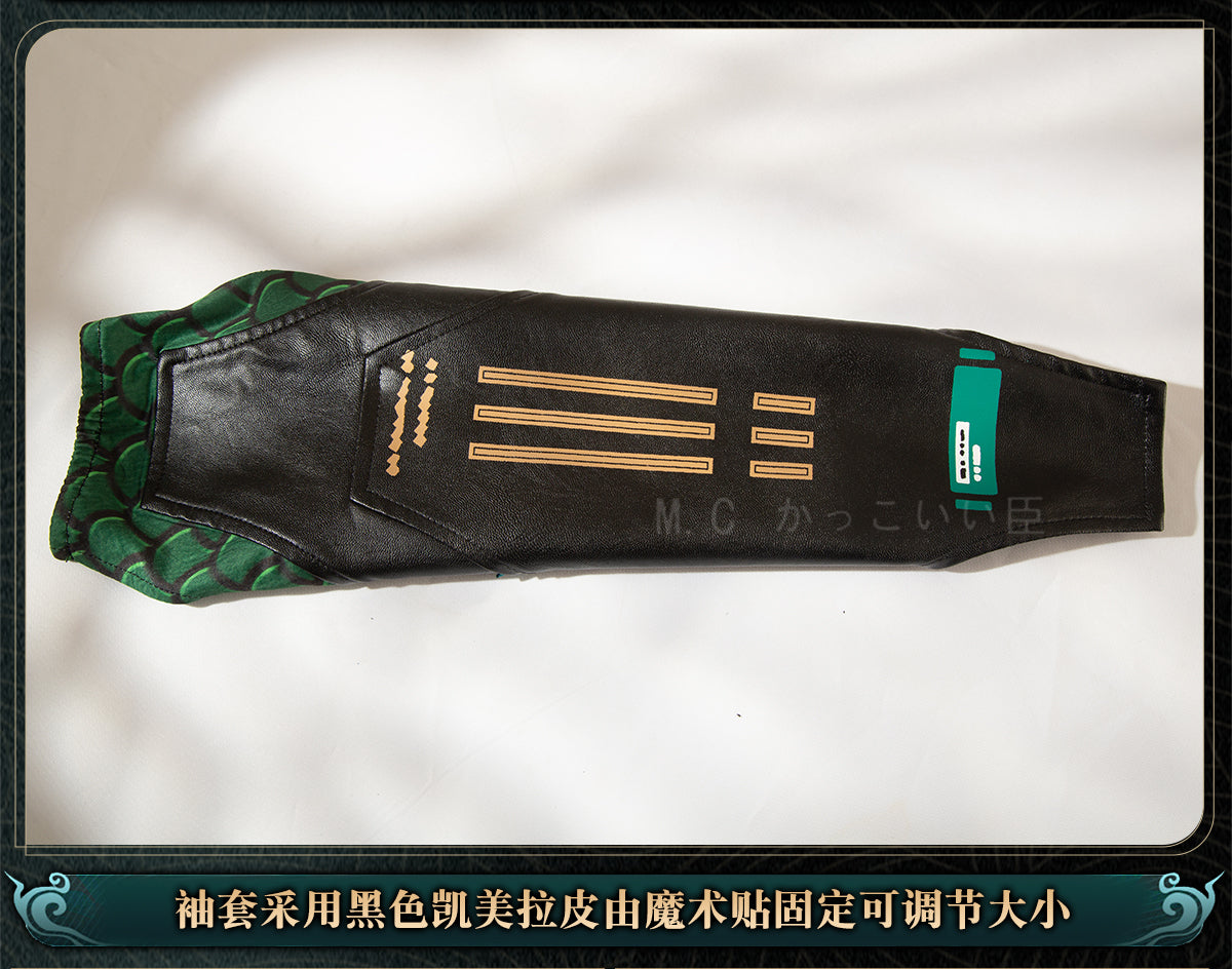 Monenjoy 鳴潮 コスプレ衣装　忌炎（きえん）コスチューム　イヤリング付　イベント　仮装　戦闘服　カッコイイ　 - Monenjoy