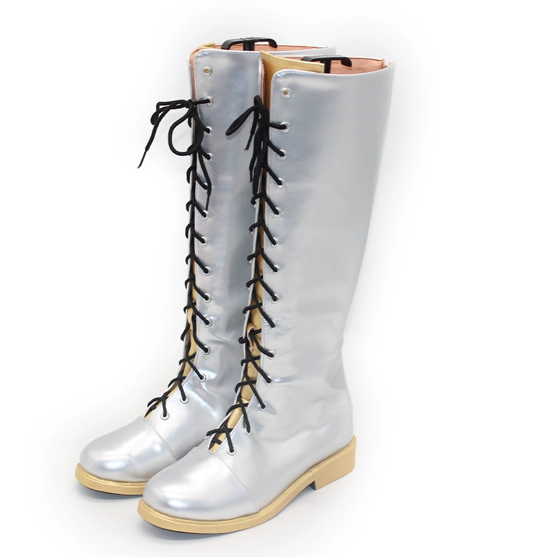 Monenjoy　KPOPガールズ! デーモン・ハンターズ　 ルミ　靴　ミラ　銀色　ゾーイ ロングブーツ　コスプレ衣装　舞台服　ライブ服　KPop Demon Hunters