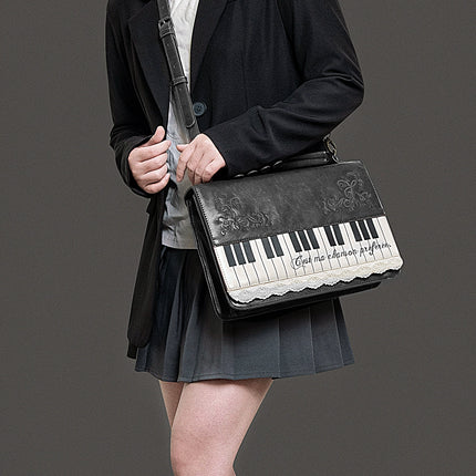 Monenjoy キレカジ風　ピアノ刺繍リュックサック  ハンドバッグ　ミニシュルダーバッグ　ミニバッグ ブロンズ色GSbag001