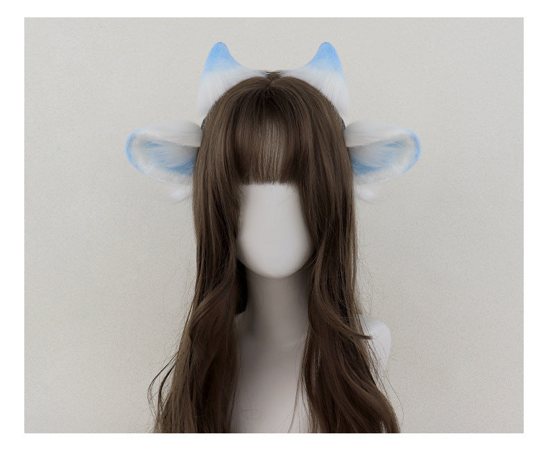 Monenjoy 　ひつじ　髪飾り　コスプレ道具　アクセサリー　イベント　カチューシャ レディース 女性 ヘアアクセサリー 髪飾り まとめ髪 羊 ひつじ 角付き 耳付き かわいい おしゃれ キュート 　GS1162 - Monenjoy