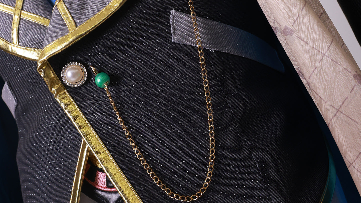 Monenjoy 崩壊スターレイル アベンチュリン コスプレ衣装　眼鏡＋指輪＋腕時計+タトゥーシール付　コイン道具3枚贈り　イベント　博戯の砂金石　仮装　ハロウィン - Monenjoy