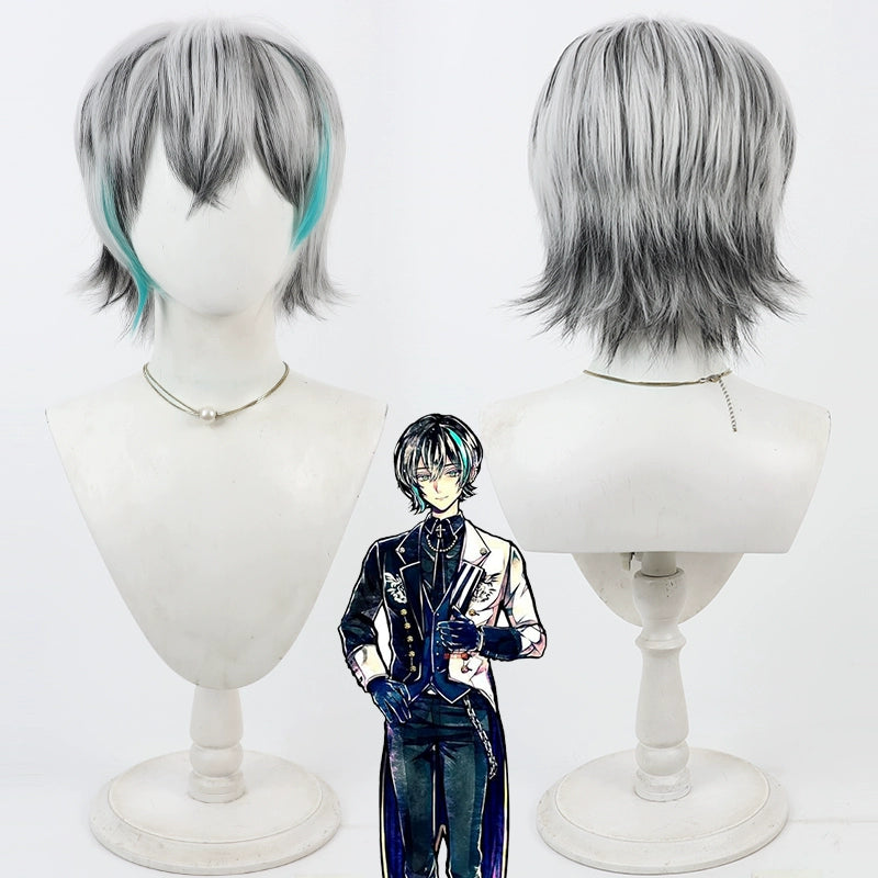 Monenjoy　悪魔執事と黒い猫　ベリアン・クライアン　ウィッグ　Berrien Cliane　執事　あくねこ　コスプレ　ウィッグ　小顔効果 耐熱　さらさら レイヤーカット 　カツラ　通気性　自然