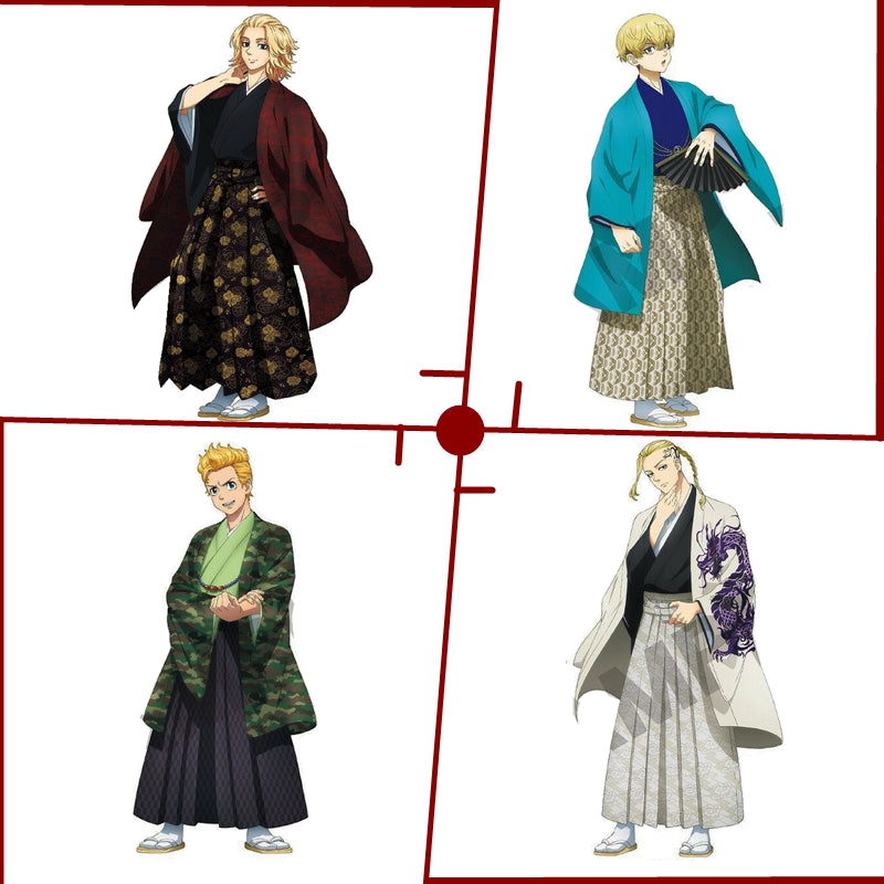 Monenjoy　東京卍リベンジャーズ 和服　天竺編放送記念フェア　コスチューム　コスプレ衣装　花垣武道／佐野万次郎／龍宮寺堅／松野千冬／三ツ谷隆／三途春千夜／乾青宗／九井一／黒川イザナ／鶴蝶／灰谷蘭／灰谷竜胆 - Monenjoy