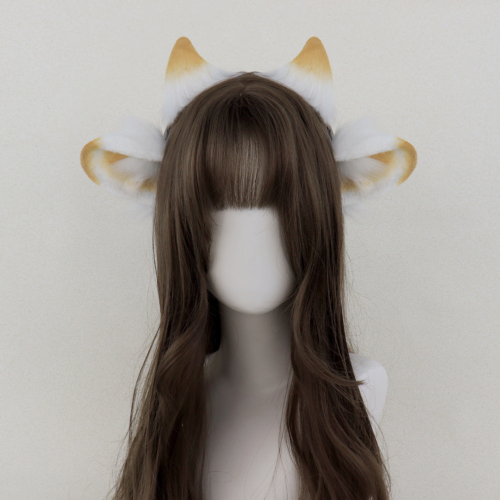 Monenjoy 　ひつじ　髪飾り　コスプレ道具　アクセサリー　イベント　カチューシャ レディース 女性 ヘアアクセサリー 髪飾り まとめ髪 羊 ひつじ 角付き 耳付き かわいい おしゃれ キュート 　GS1162 - Monenjoy