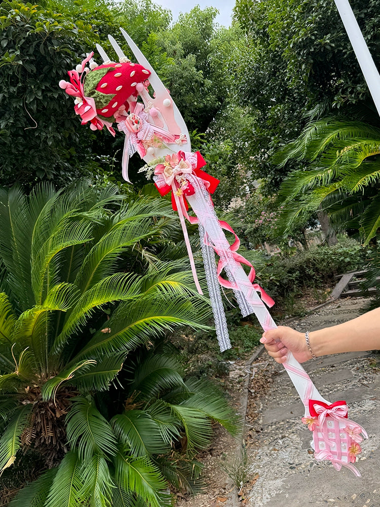 Monenjoy　ロリータ風　いちご　法杖　コスプレ道具　可愛い　撮影道具　超大サイズ　手作り　工芸品　GS1205 - Monenjoy