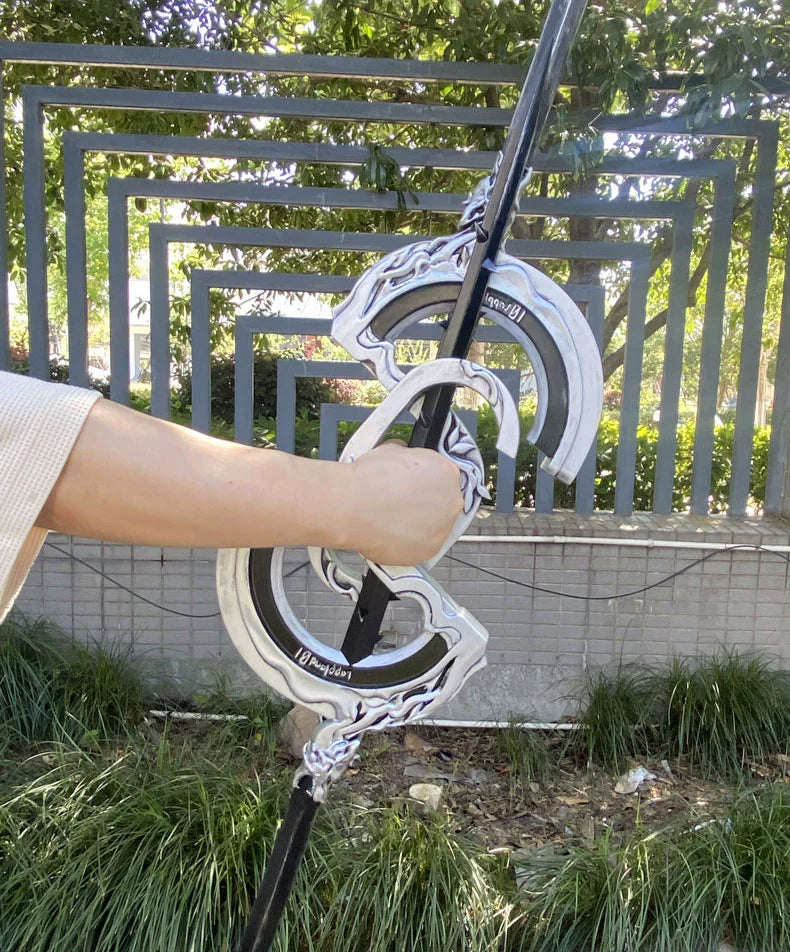 Monenjoy Arknights Lappland the Decadenza Desolate Lappland Staff 112cm PU 2-piece Set Cosplay Prop Weapon Replica Weapon