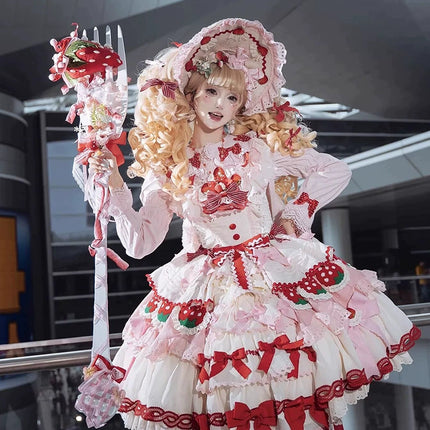 Monenjoy　ロリータ風　いちご　法杖　コスプレ道具　可愛い　撮影道具　超大サイズ　手作り　工芸品　GS1205 - Monenjoy
