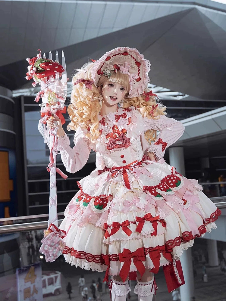 Monenjoy　ロリータ風　いちご　法杖　コスプレ道具　可愛い　撮影道具　超大サイズ　手作り　工芸品　GS1205 - Monenjoy