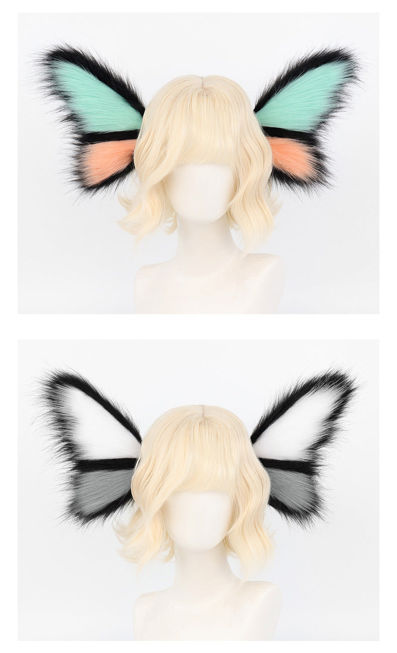 Monenjoy　胡蝶髪飾り　耳飾り　蝶のリボン　飾れる髪飾り　ふわふわ　アクセサリー　コスプレ道具　ハロウィン　GS1155 - Monenjoy