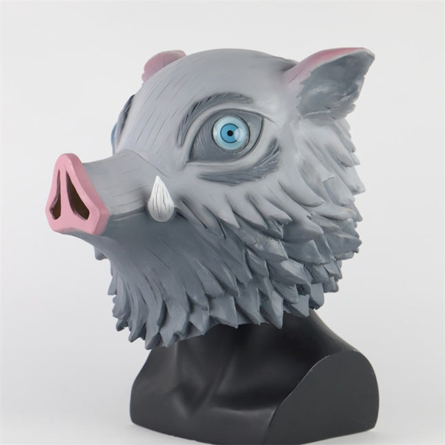 Monenjoy 鬼滅の刃 嘴平 伊之助 猪 猪の被り物 鋼鐵塚 蛍(はがねづか ほたる) 刀鍛冶 きめつのやいば 和風の剣戟奇譚[  - Monenjoy