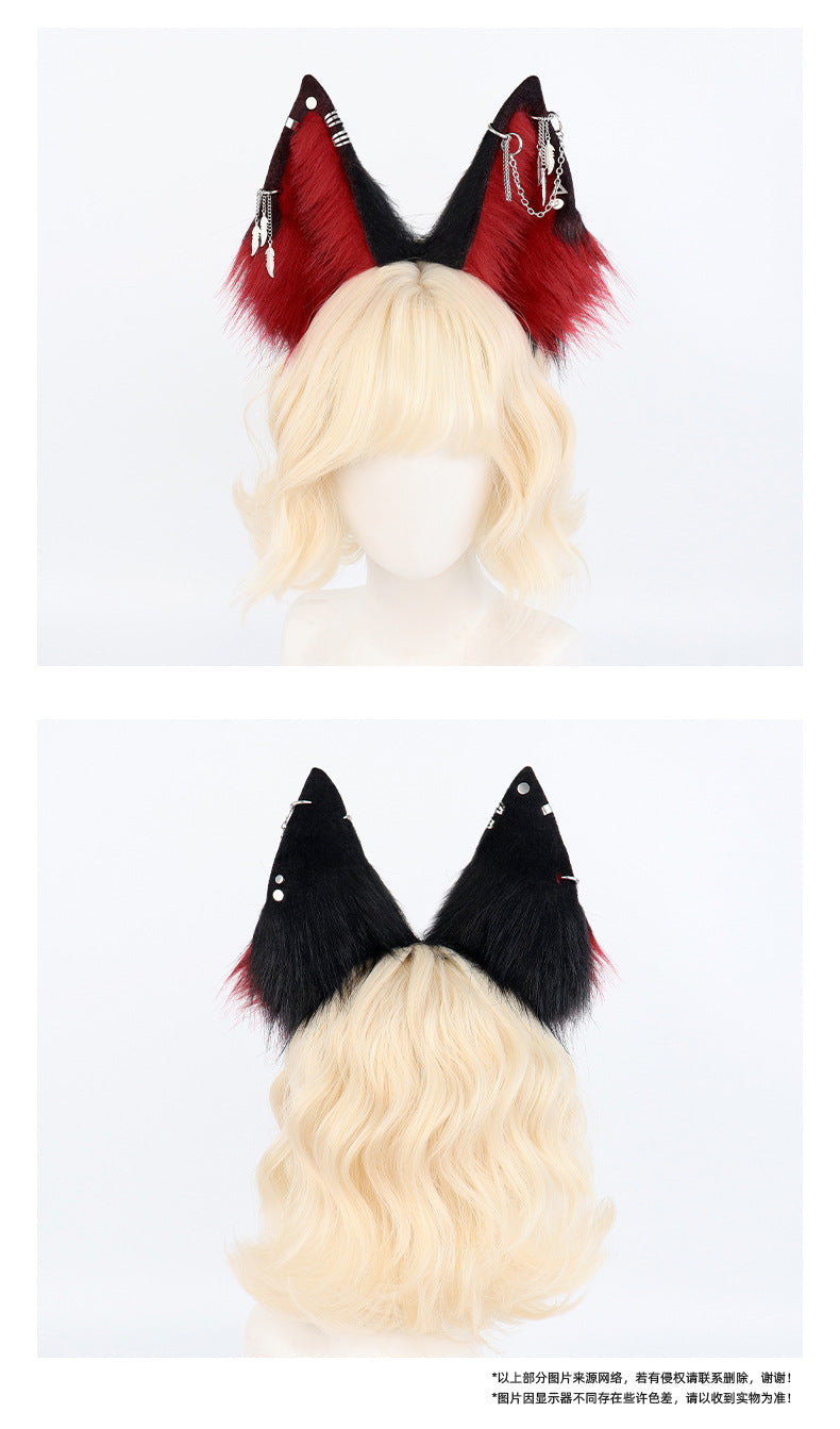 Monenjoy 狐耳 狼耳 狼の尻尾 コスプレ アクセサリー コスプレ道具 可愛い　ゴスロリ　渋谷系　萌えグッズ　キツネ ケモ耳 狐しっぽGS1154 - Monenjoy