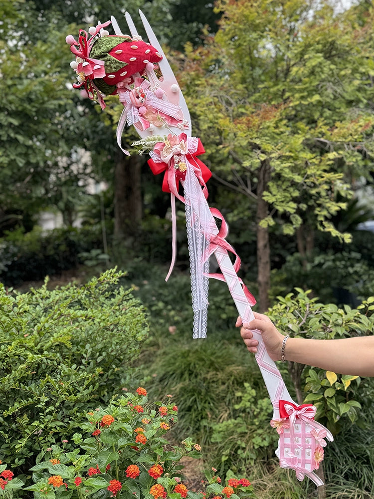 Monenjoy　ロリータ風　いちご　法杖　コスプレ道具　可愛い　撮影道具　超大サイズ　手作り　工芸品　GS1205 - Monenjoy