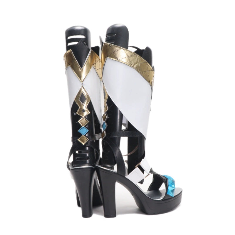 Monenjoy　原神 シロネン シューズ　ブーツ　ヒールブーツ　岩　靴　コスプレ道具　サンダル　底9cm　11.5cm　オーダーメイド