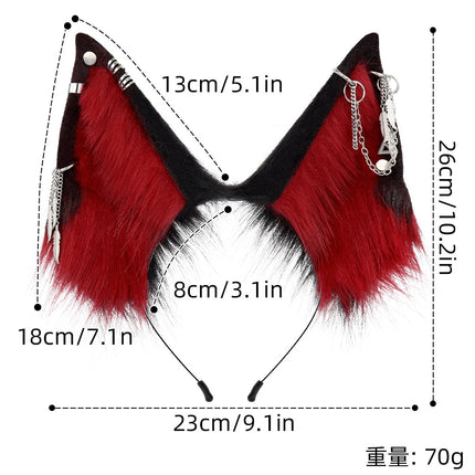 Monenjoy  狐耳 狼耳 狼の尻尾 コスプレ アクセサリー コスプレ道具  可愛い　ゴスロリ　渋谷系　萌えグッズ　キツネ ケモ耳 狐しっぽGS1154