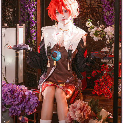 Monenjoy　鳴潮　コスプレ　丹瑾 たんきん　コスチューム　可愛い　イヤリング＋腿鞄付　ワンピース　ハロウィン　実物化　イベント - Monenjoy