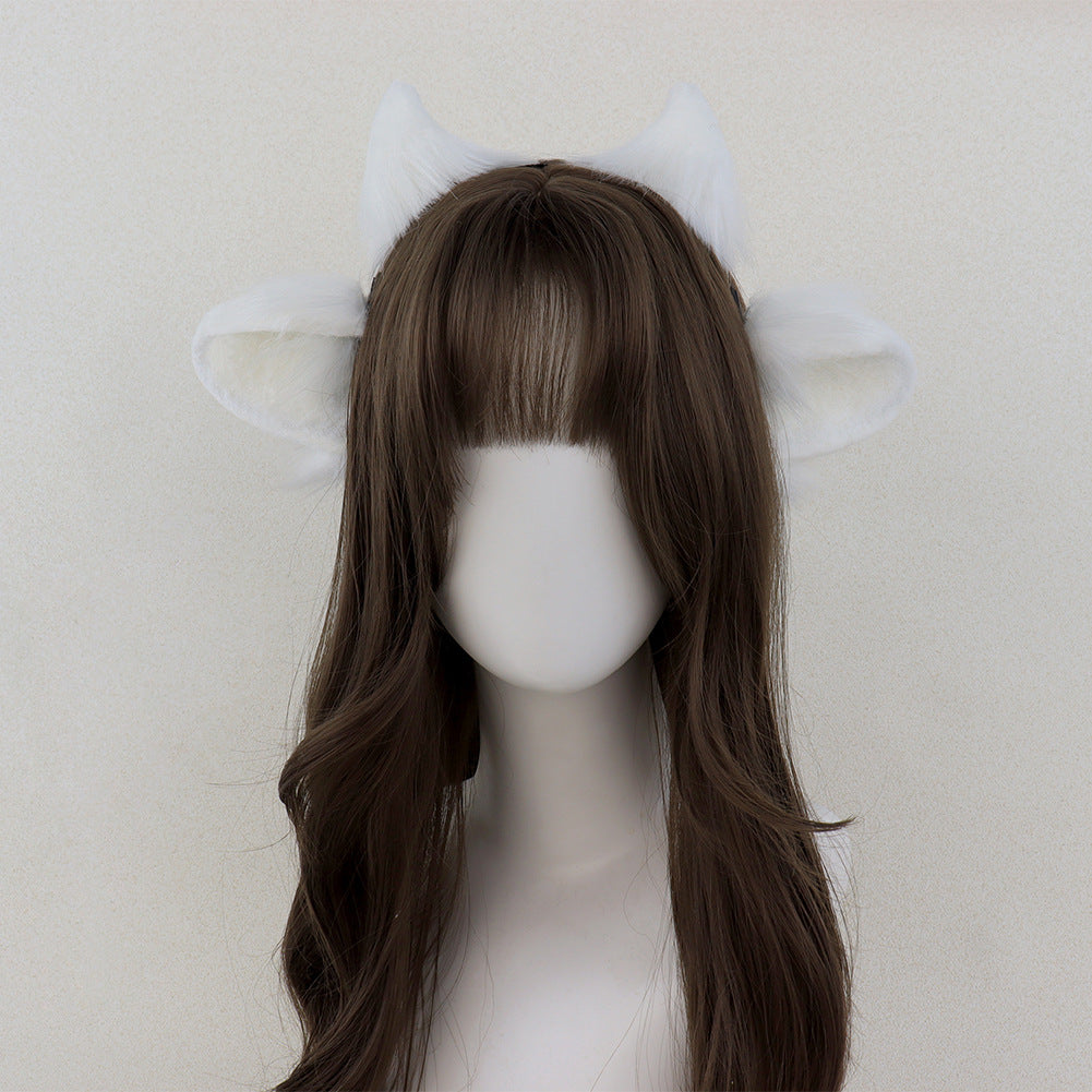 Monenjoy 　ひつじ　髪飾り　コスプレ道具　アクセサリー　イベント　カチューシャ レディース 女性 ヘアアクセサリー 髪飾り まとめ髪 羊 ひつじ 角付き 耳付き かわいい おしゃれ キュート 　GS1162 - Monenjoy